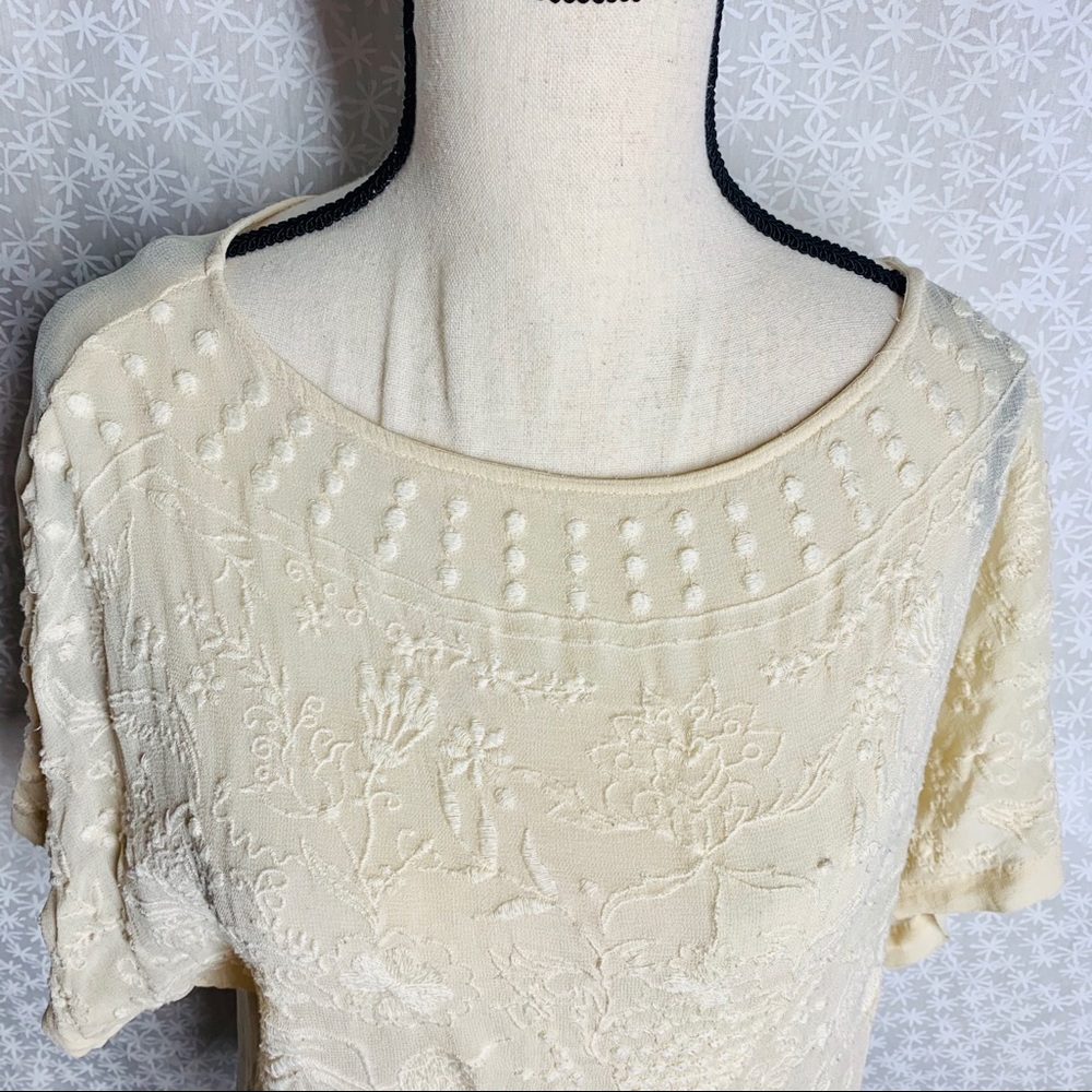 ZARA M floral and bird embroidered blouse top EUC - Picture 5 of 12